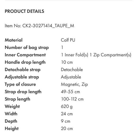 Charles and Keith Large Cesia Metallic Accent Tote Bag - Taupe NWOT - Picture 12 of 12